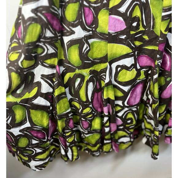 LANE BRYANT Linen Blend Midi Dress Size 16 Sleeveless Adjustable Straps Smocked - Picture 8 of 12